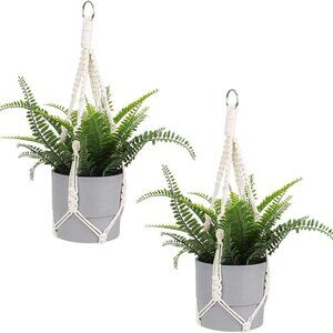 Macrame Plant Hanger, 2 Pack Boho Hanging Planters Baskets for Indoor Plants Dec